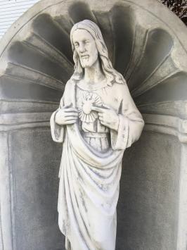 Herz-Jesu-Statue im Oratorium, voll aus Stein, schönes Aussehen!